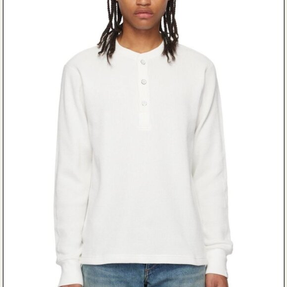 Rag & Bone Henley Waffle-Knit Crewneck - Picture 2 of 11